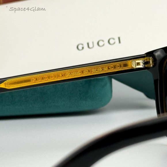 NEW GUCCI GG1039S 001 Black/Yellow Gray Aviator Unisex Sunglasses - Picture 5 of 10